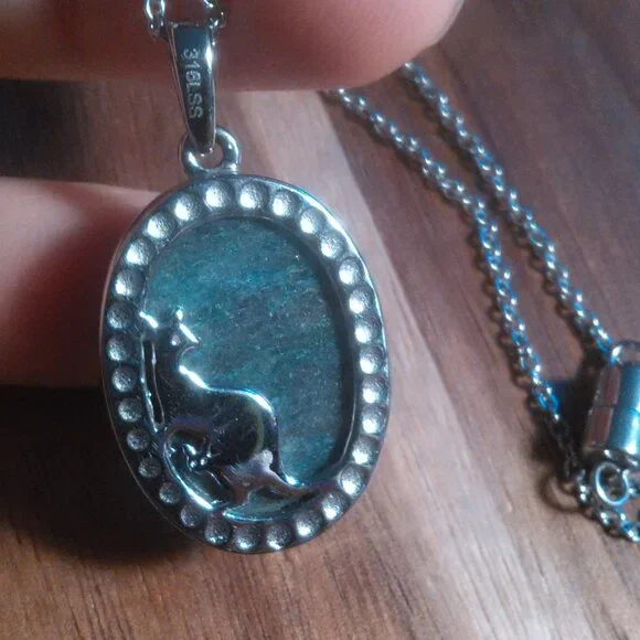 Green Aventurine Stainless Steel Pendant Necklace - Picture 2 of 12